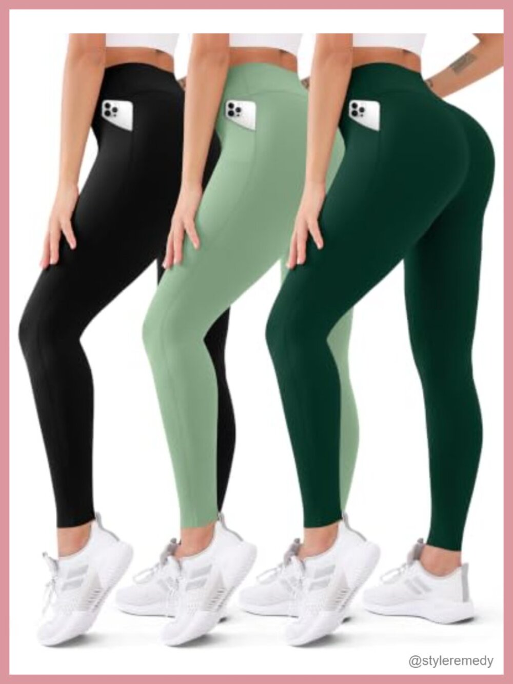 3 Pack High Waisted Butt Lift Leggings Non See-Through Workout Yoga Pants